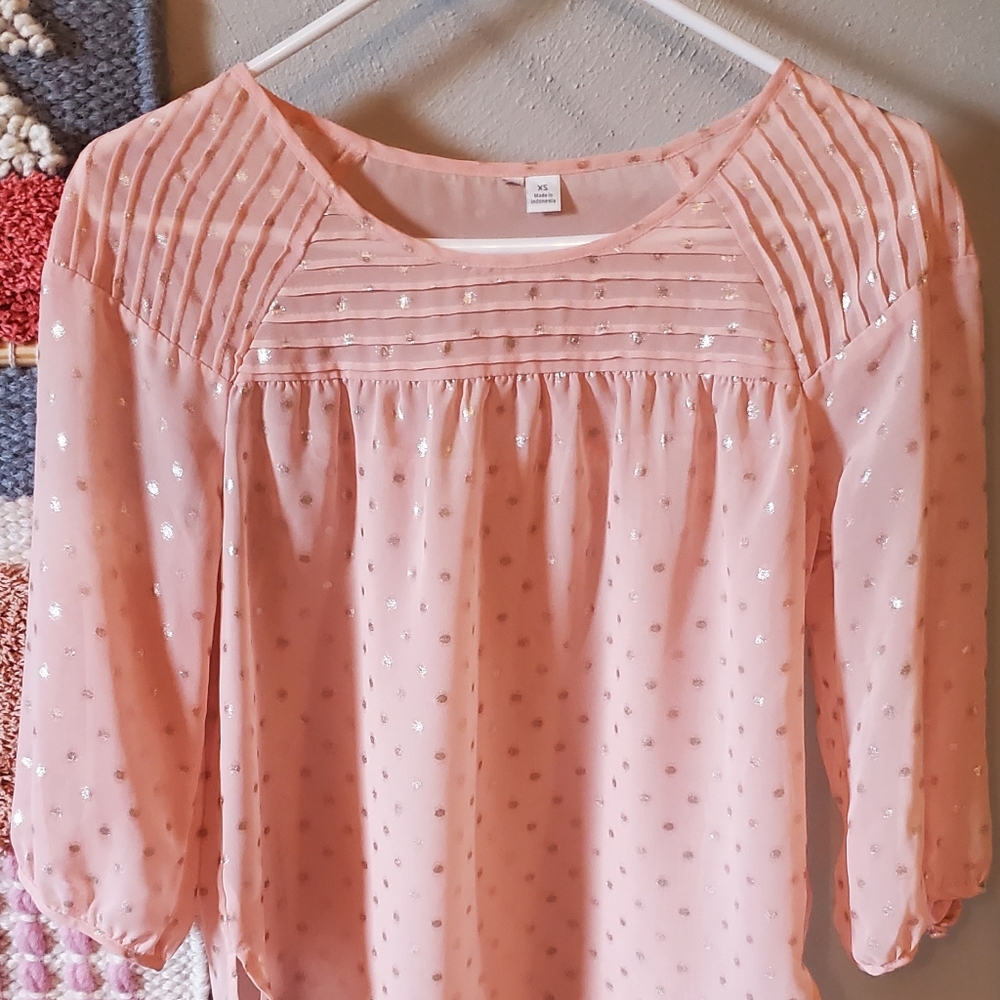 LC Lauren Conrad peach blouse size xs